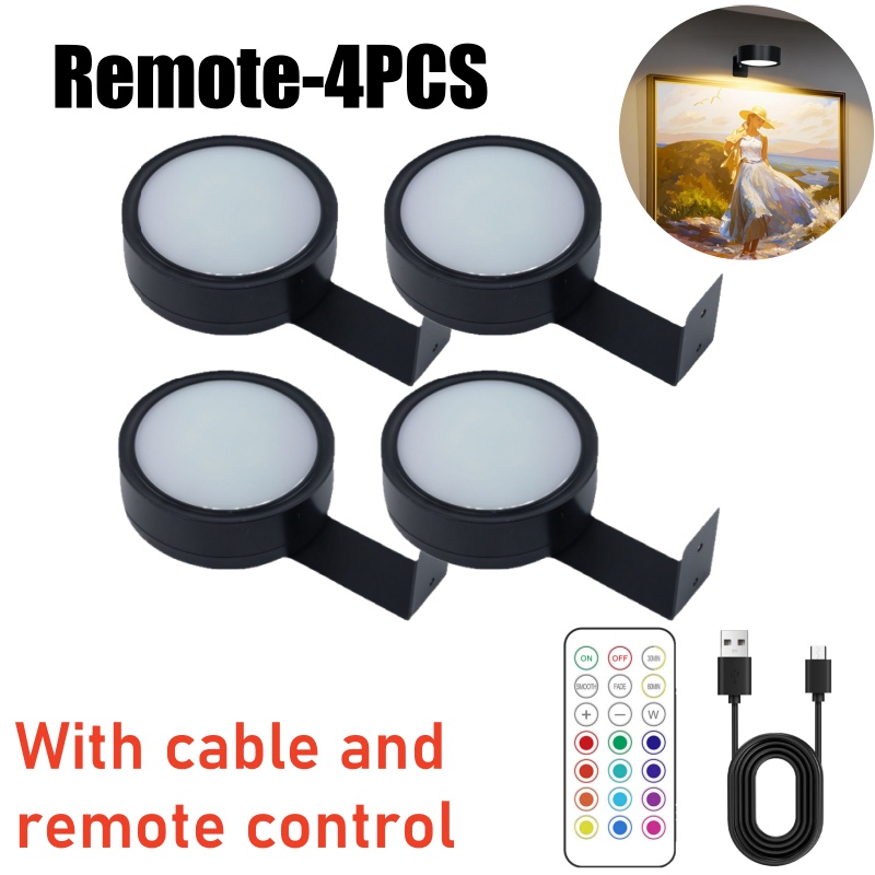 RGB Magnetic LED Picture Frame Light Remote Control Art Display Lamp remote 4pcs