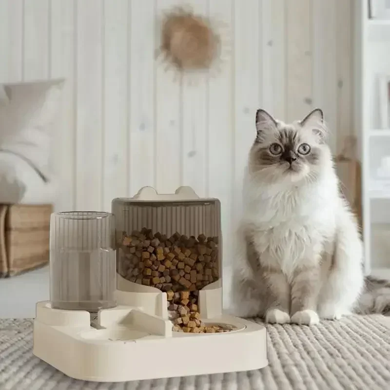 Distributeur d'eau et de nourriture ZZ-And pour chatons, distributeur automatique de nourriture pour chats, grande capacité, distributeur de nourriture multifonctionnel pour animaux de compagnie