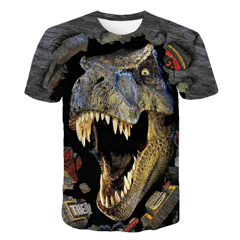 Children's Clothing Boys Girls 3D Printed Dinosaur T-Shirt Summer Short Sleeve Boy Clothes Casual Children Top Kids Clothing