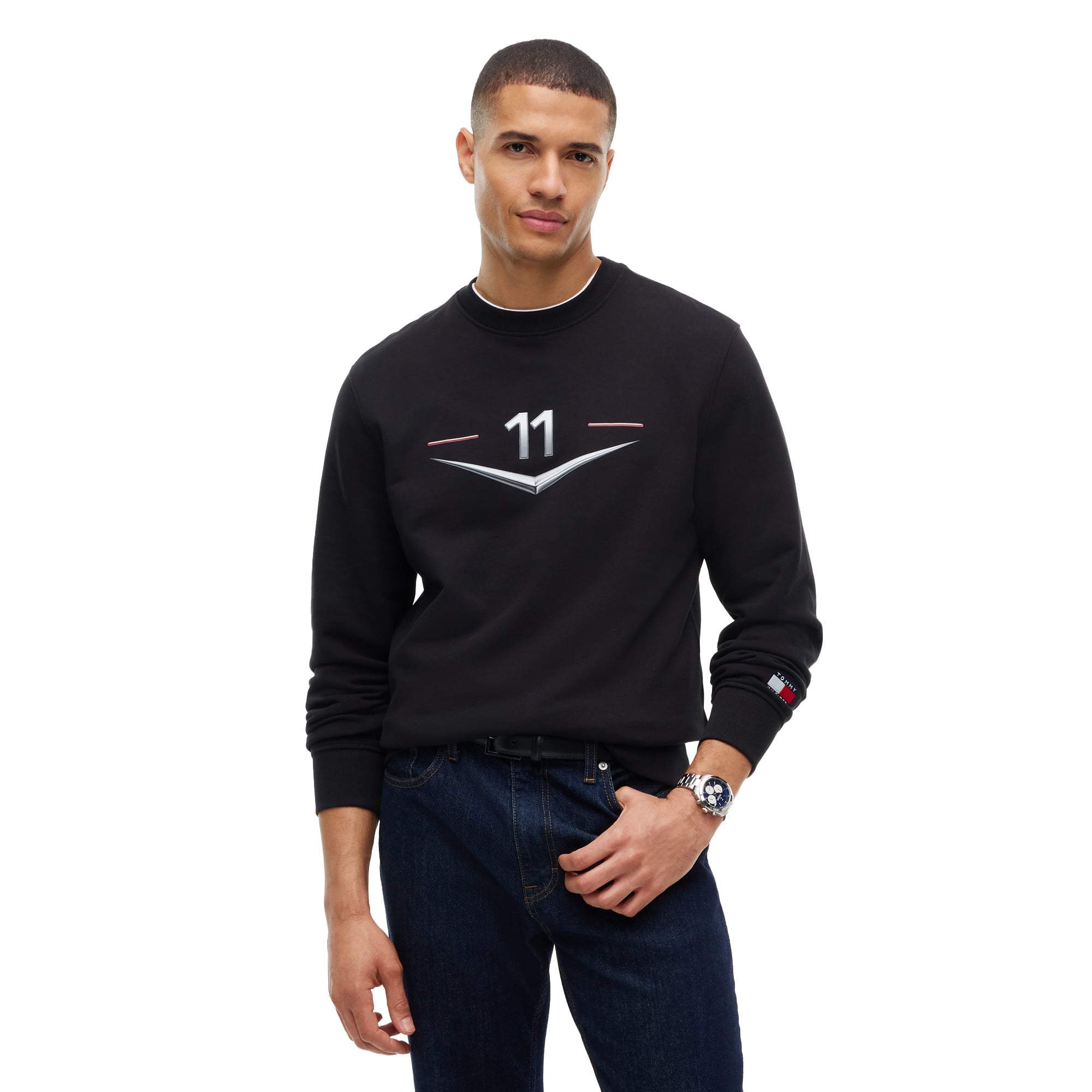 Sweat-shirt Cadillac Tommy Hilfiger Sergio Perez Chevron - Noir - Homme Taille: 2XS