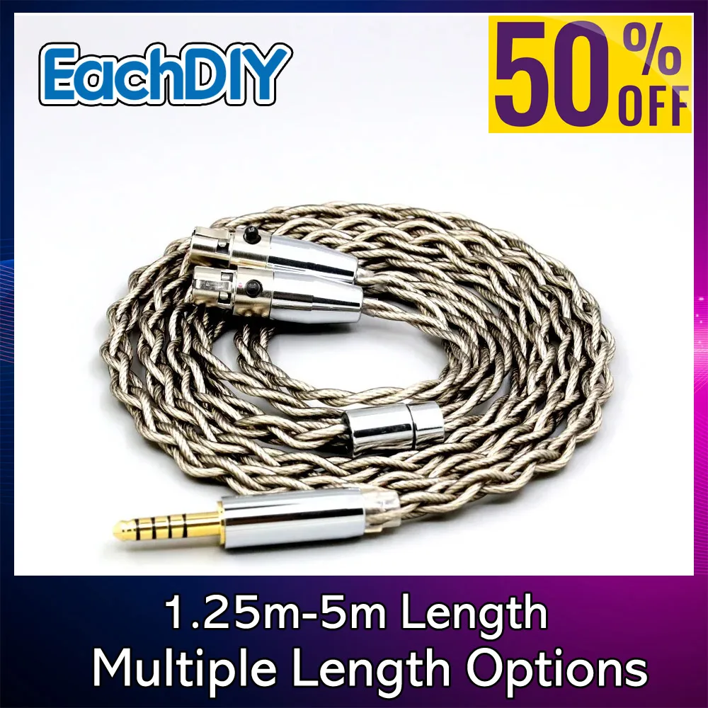 Pure 99% Silver Shield Graphene Plated Silver Earphone Cable For Audeze LCD-3 LCD-2 LCD-X LCD-XC LCD-4z LCD-MX4 GX 7941