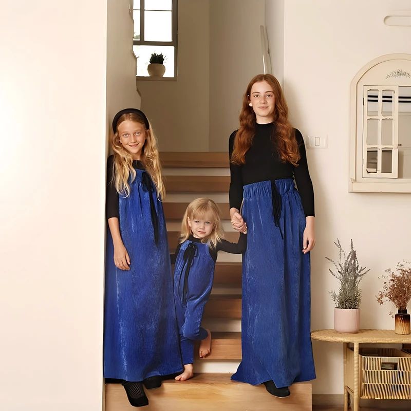 Ensemble de vêtements pour enfants en chenille bleue automne-hiver pour garçons et filles, vêtements d