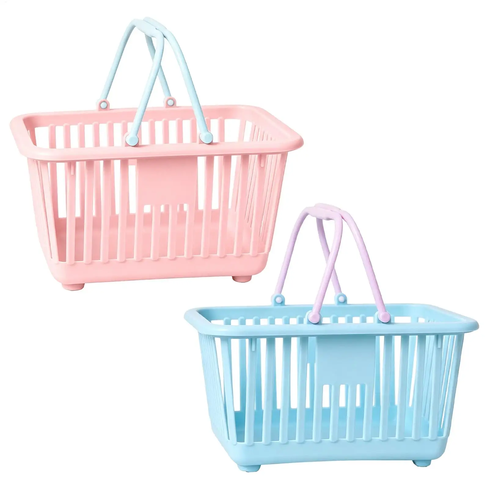 Mini-Einkaufskorb, tragbarer Organizer mit Griffen, kleiner Korb für Kinderspielzeug, Snacks, Schreibtisch, Badezimmer, Einkaufen, Wohnheim, Küche