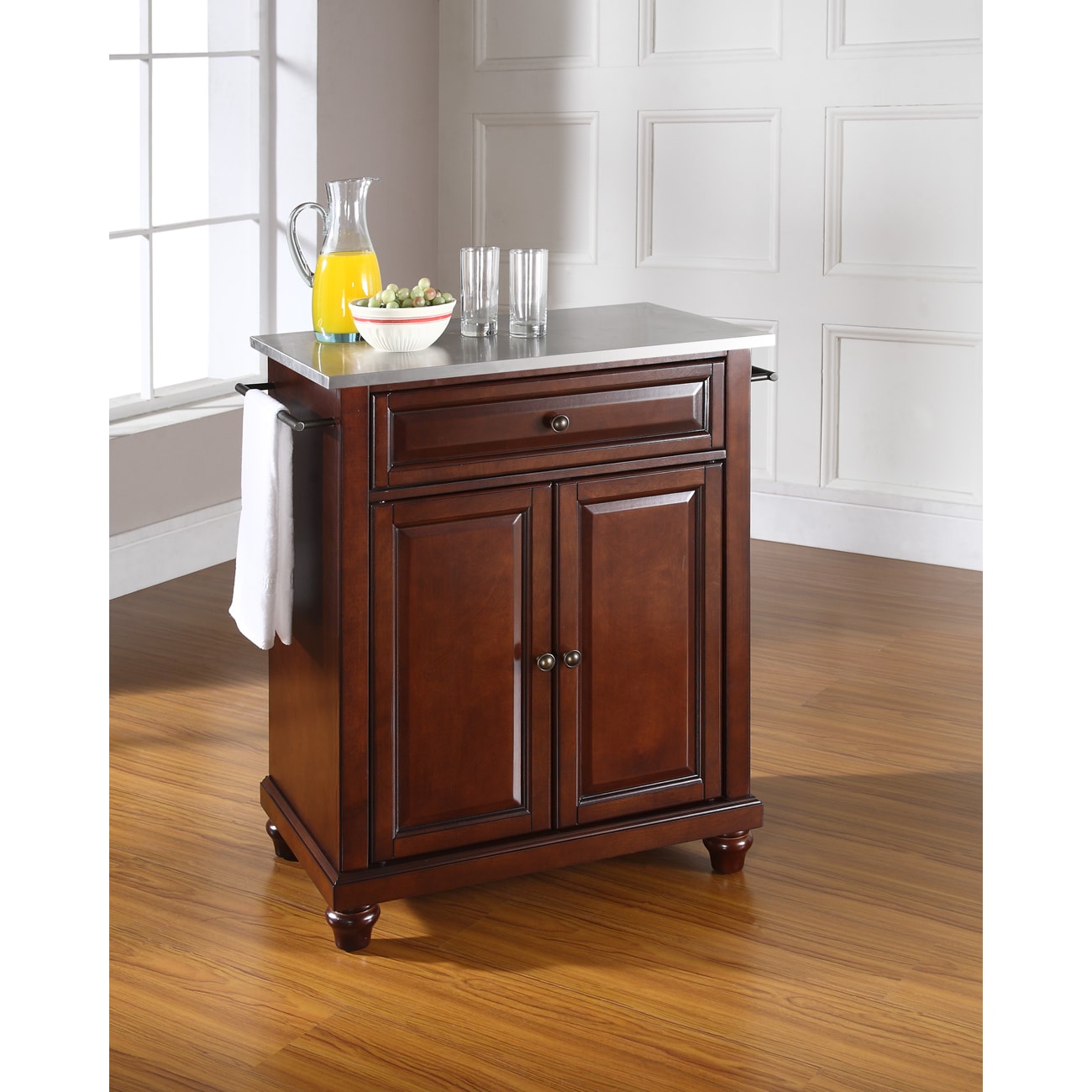 Crosley Cambridge Stainless Steel Top Portable Kitchen Island/Cart - 31"W x 18"D x 35"H