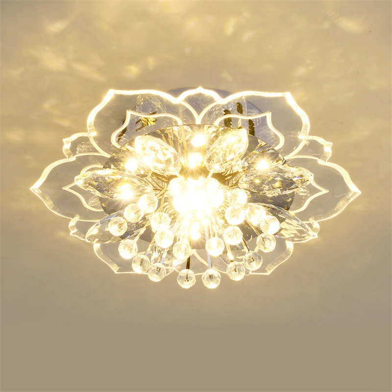 Kristalllampe Deckenleuchten Blumen-Kronleuchter für Wohnzimmerdekoration Innenbeleuchtung Flurlampen Bunte Leuchten