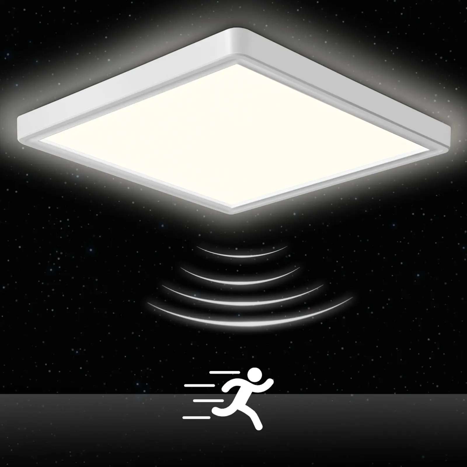 Oeegoo 18 W LED-Deckenleuchte mit Radar-Bewegungsmelder, 1800 lm, 4000 K Lampe mit Bewegungsmelder für den Innenbereich, IP44 LED-Deckenleuchte