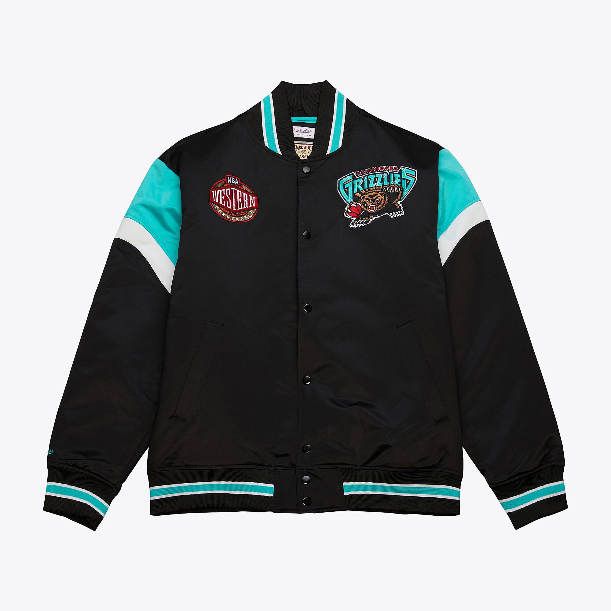 Vancouver Grizzlies Mitchell & Ness Jacke aus schwerem Satin - Schwarz - Herren