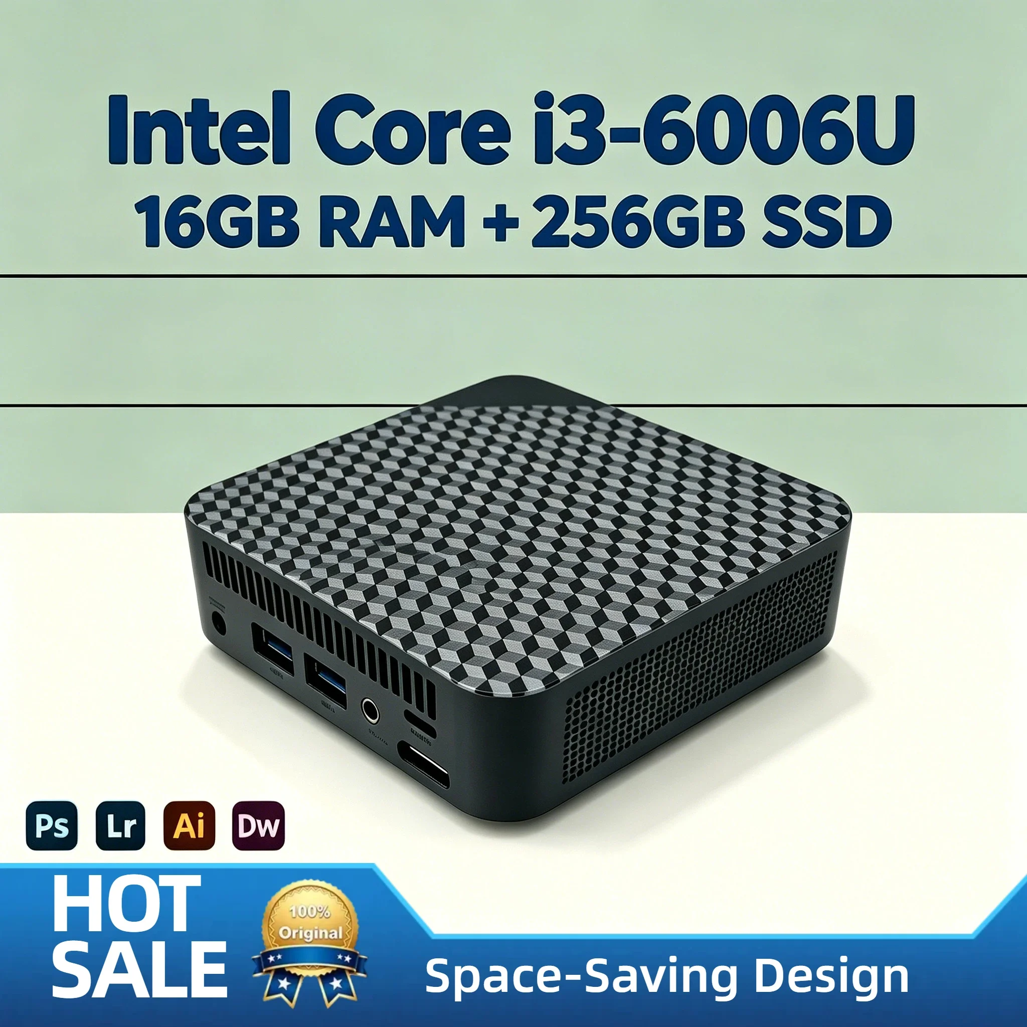 Mini PC portable Intel Core i3 6006U, 16 Go de RAM, 512 Go de SSD NVMe, triple 4K, WiFi6, refroidissement silencieux, bureau, domicile, ordinateur de bureau Pro Max