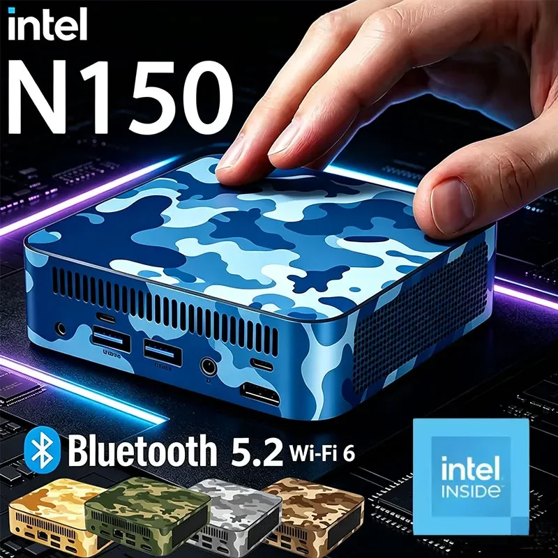 New Mini PC Computer Windows 11 Intel N150 PC Gamer 8/16GB RAM 1TB M.2 SSD 4K HD WiFi 6 BT5.2 Mini Desktop Computer