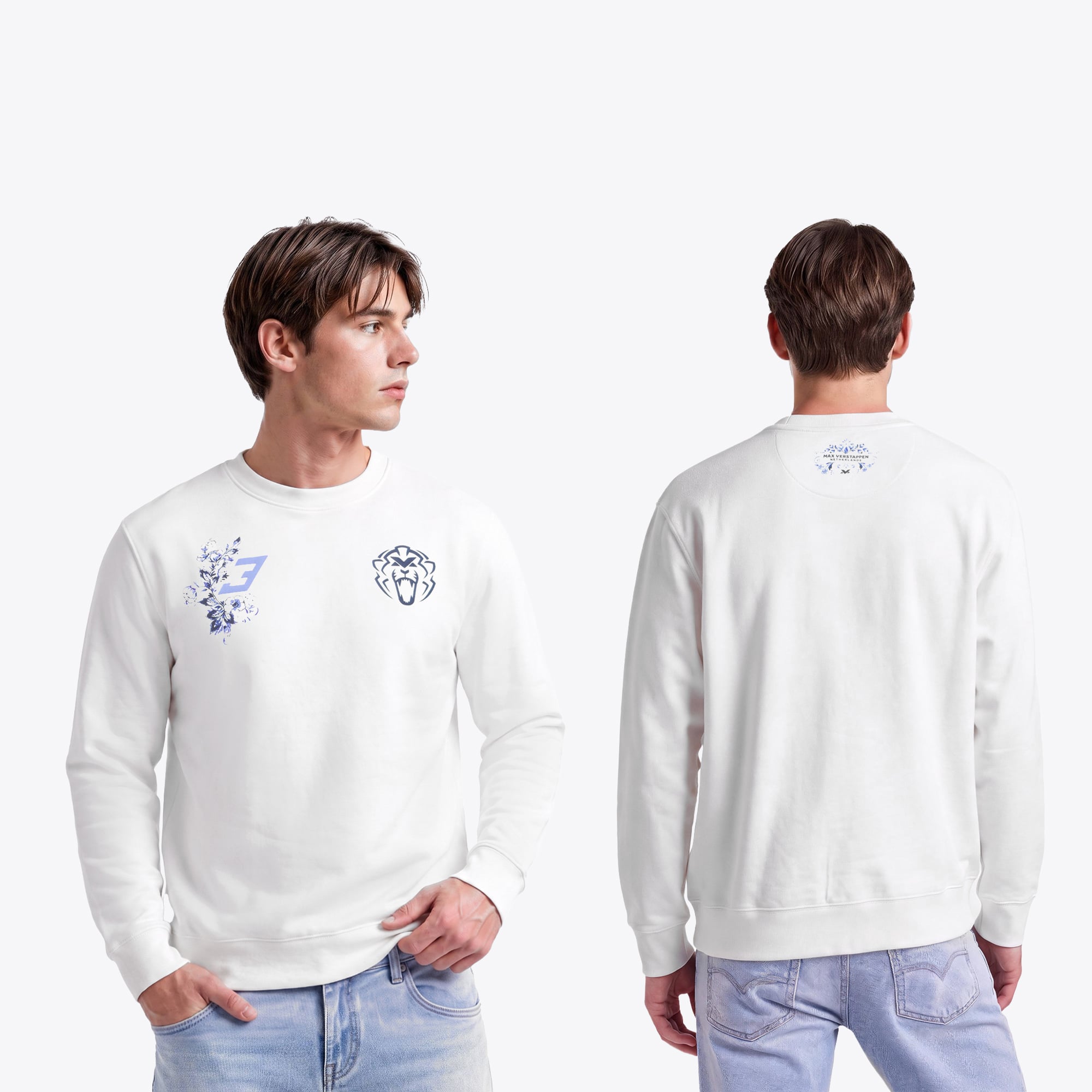 Sweat-shirt « Unleash the Lion » bleu de Delft - Homme - Homme Taille: L