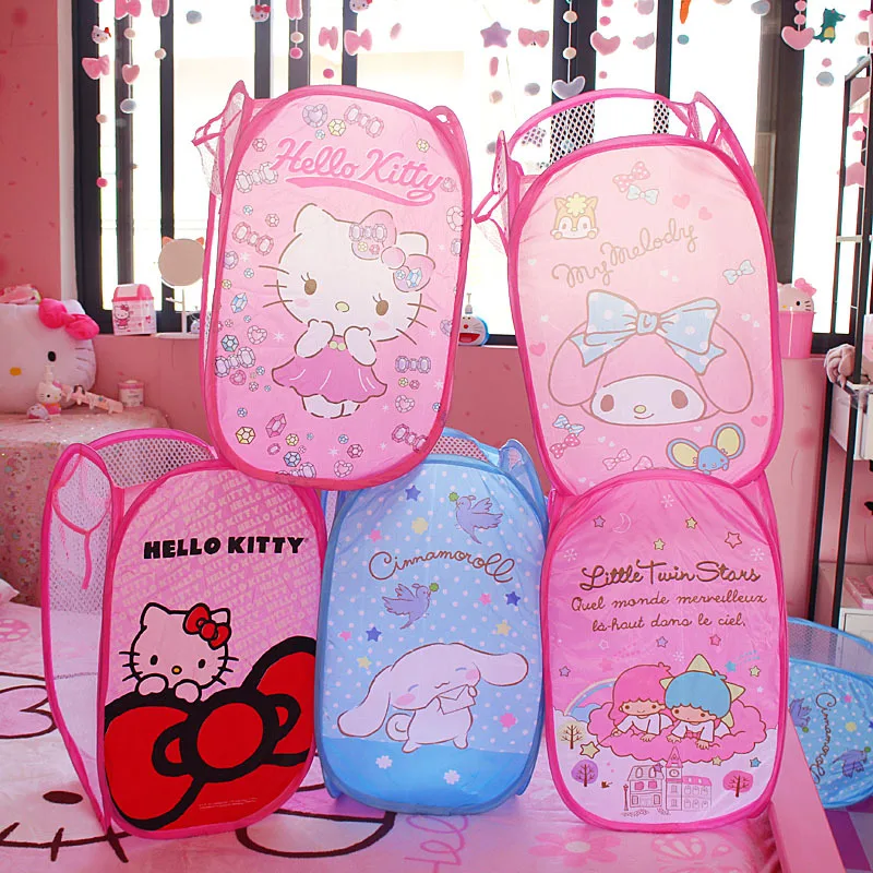 Hello Kitty clothes storage basket, large cartoon laundry basket, dirty clothes storage basket, home bathroom storage basket