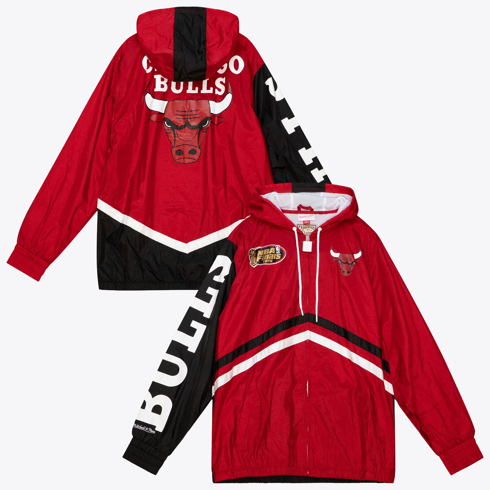 Chicago Bulls Mitchell & Ness Undeniable Windbreaker mit durchgehendem Reißverschluss – Scharlachrot – Herren