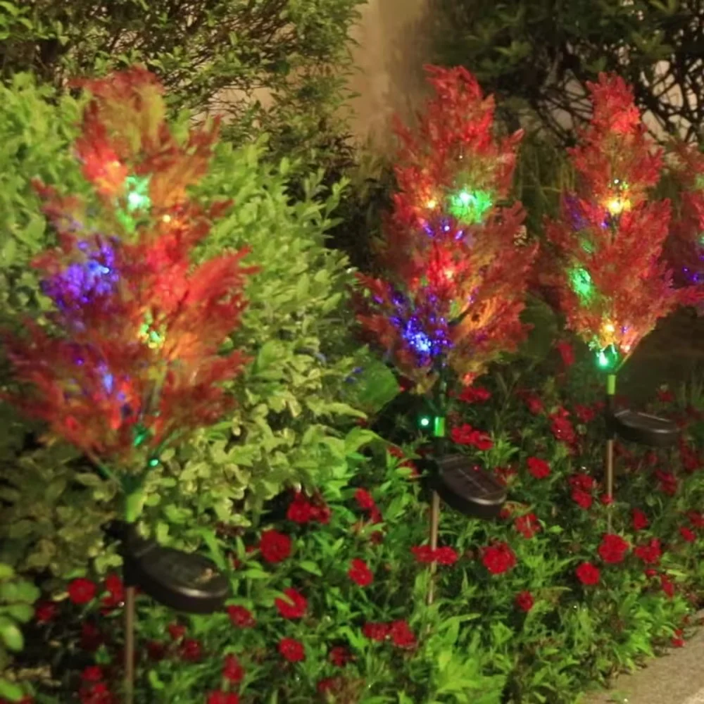1/2PCS Solar LED Garden Stake Lights Christmas Tree Shape Outdoor Lawn Lamp Artificial Pine Tree Light for Garden Decoration
