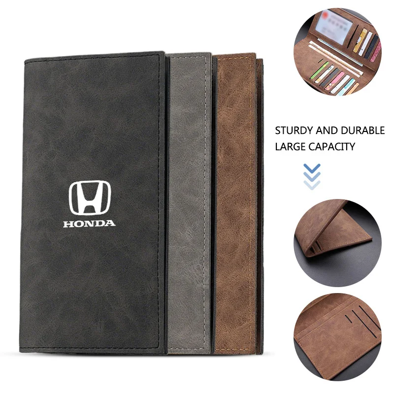 Porte-cartes de crédit en cuir pour voiture, portefeuille minimaliste, porte-monnaie pour Honda CIVIC CRV Accord Modulo Vezel Legend Si RR Insight CITY