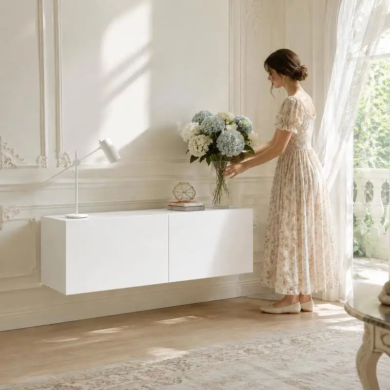 Meuble TV, console multimédia, meuble TV avec porte, meuble TV blanc 100x30x30 cm en matériau à base de bois, meuble TV de rangement, meuble de salon, meuble TV pour la maison