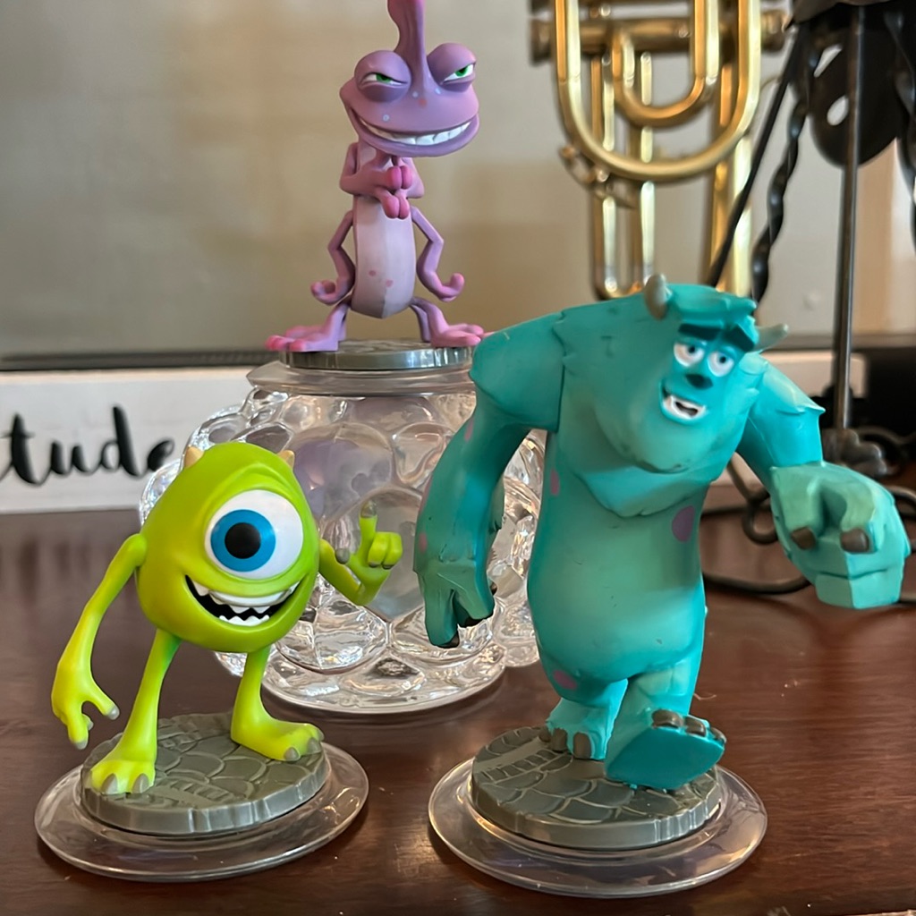 Disney Video Games & Consoles | Disney Infinity Pixar Monsters Inc. Set X-Box Playstation X-Box 360 Video Game | Color: Green/Purple | Size: 3 Game Pieces