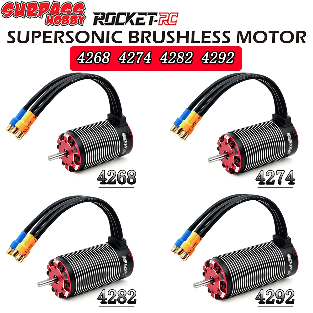 Surpass Hobby Rocket-RC Supersonic Waterproof Brushless Motor 4268 4274 4282 4292 for 1/8 1/7 RC Car Traxxas Wltoys HSP Motor