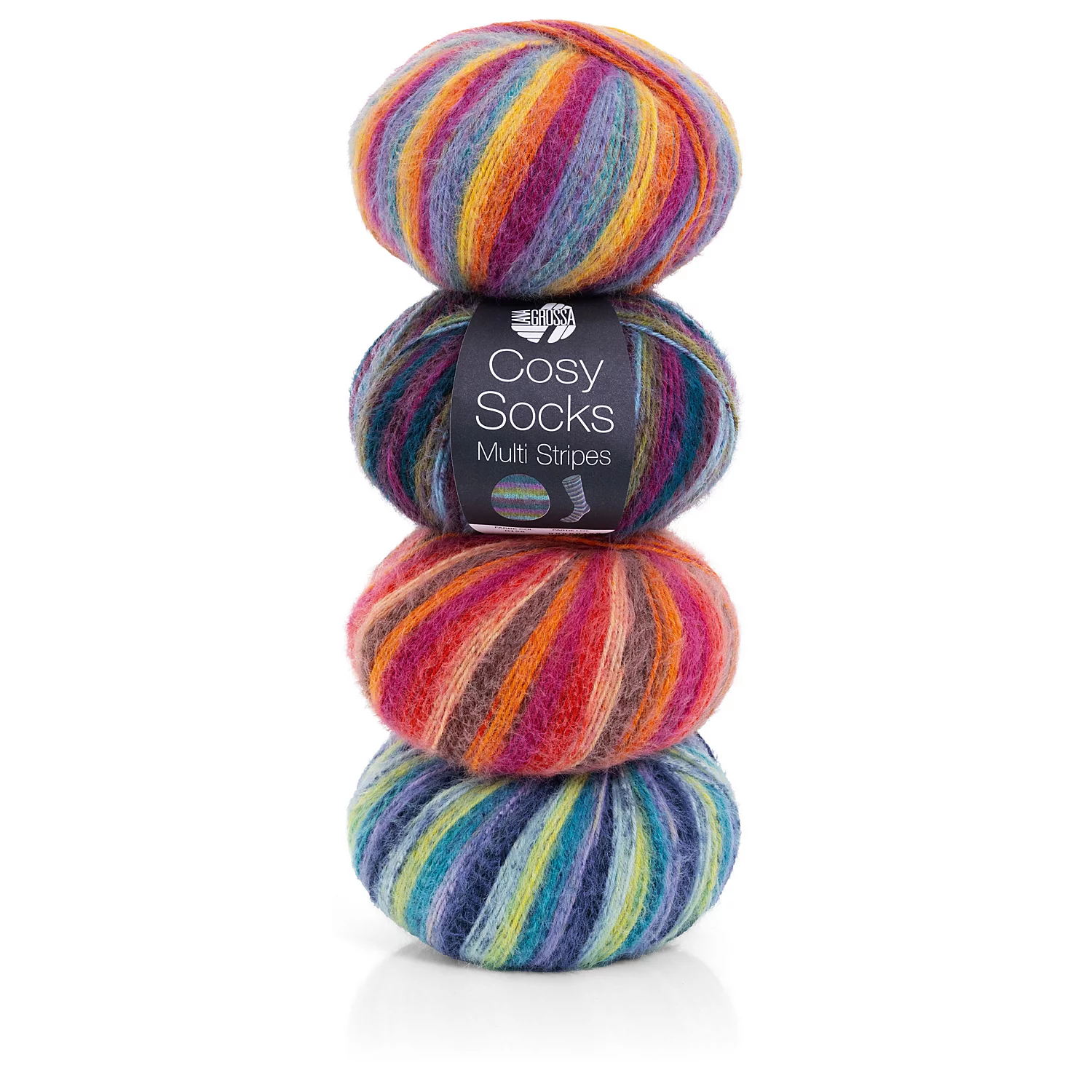Lana Grossa Sockenwolle Cosy Socks Multi Stripes