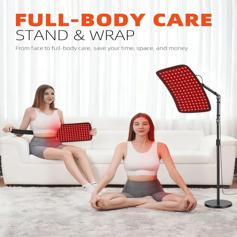 Lampe à lumière rouge pour le corps, lampes à lumière infrarouge avec support lumière rouge 660nm et lampe à lumière proche infrarouge 850nm