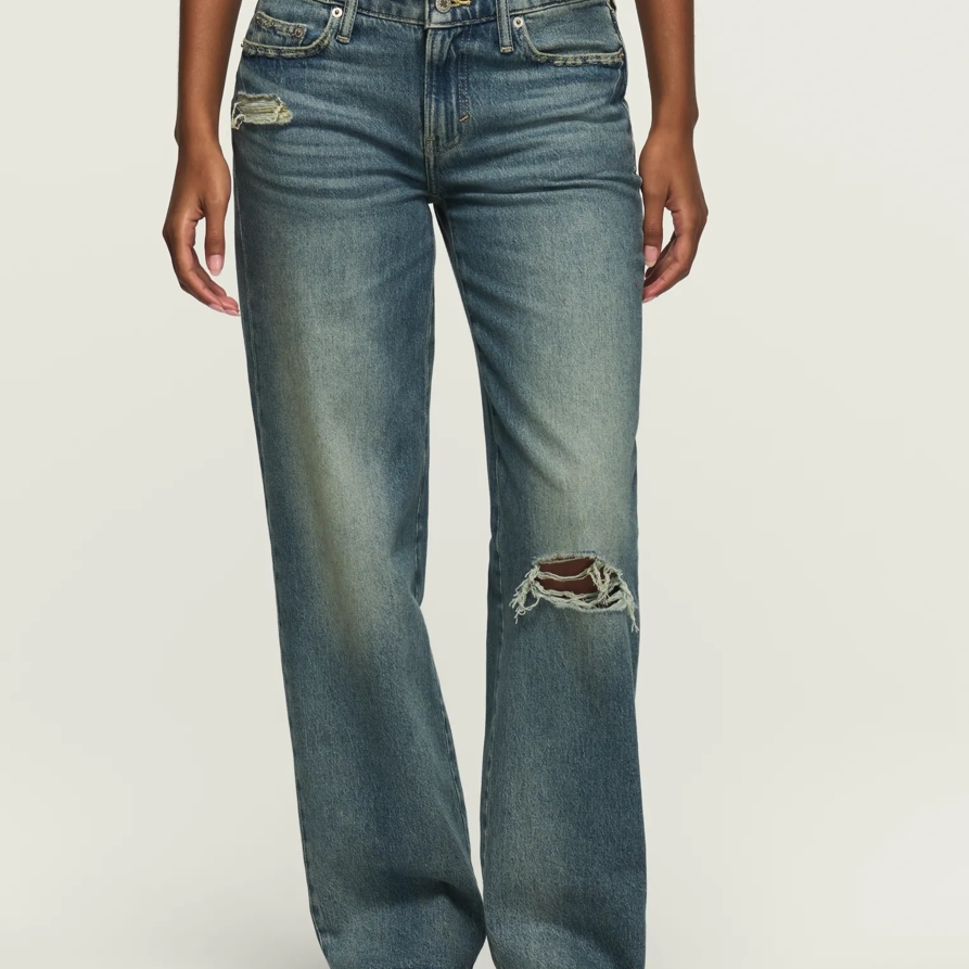 Lucky Brand The Destructed Baggy - Women's Jeans Denim Pants in Boy Bands Wash, Size 31 x 29