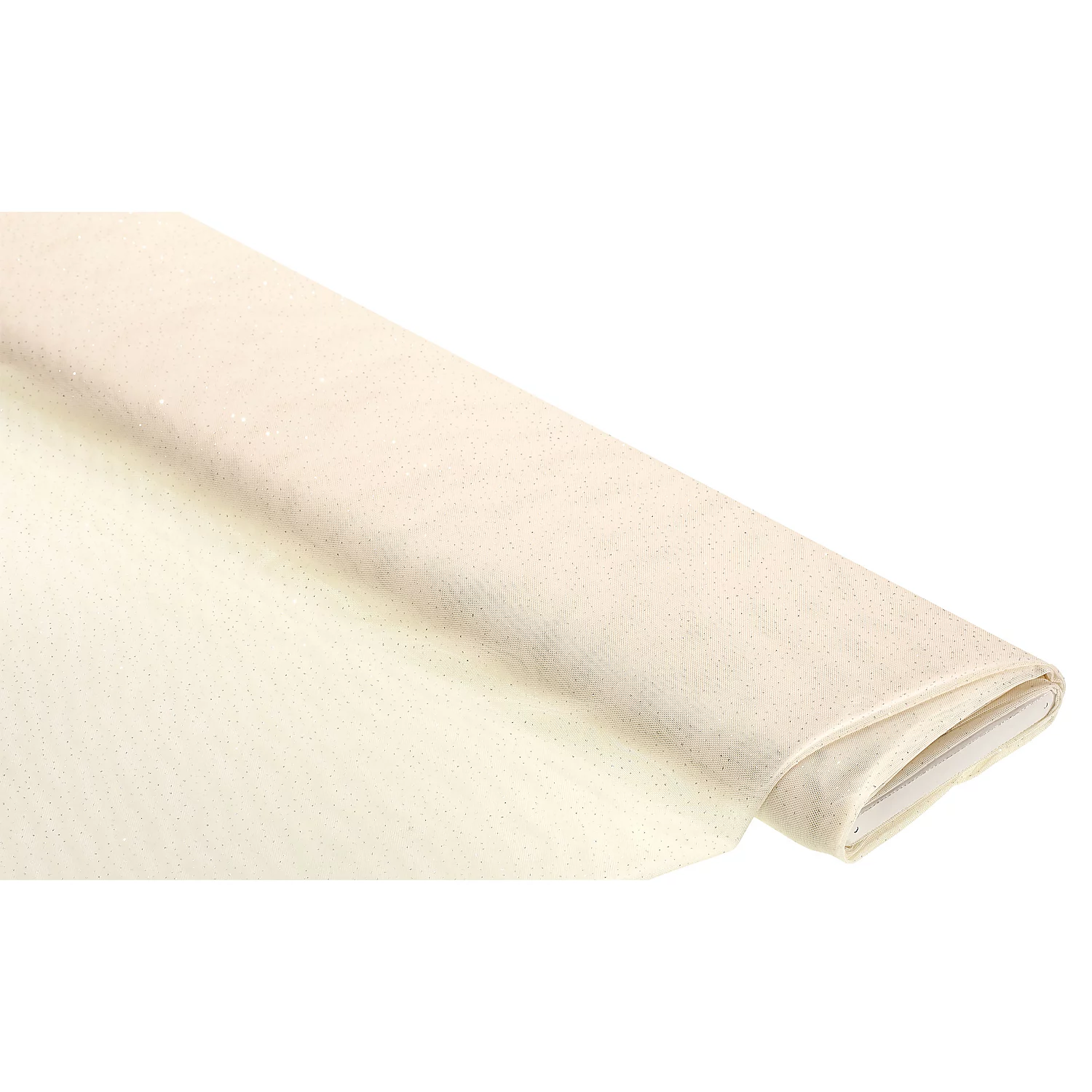Feintüll Glitzerpunkte, creme/silber
