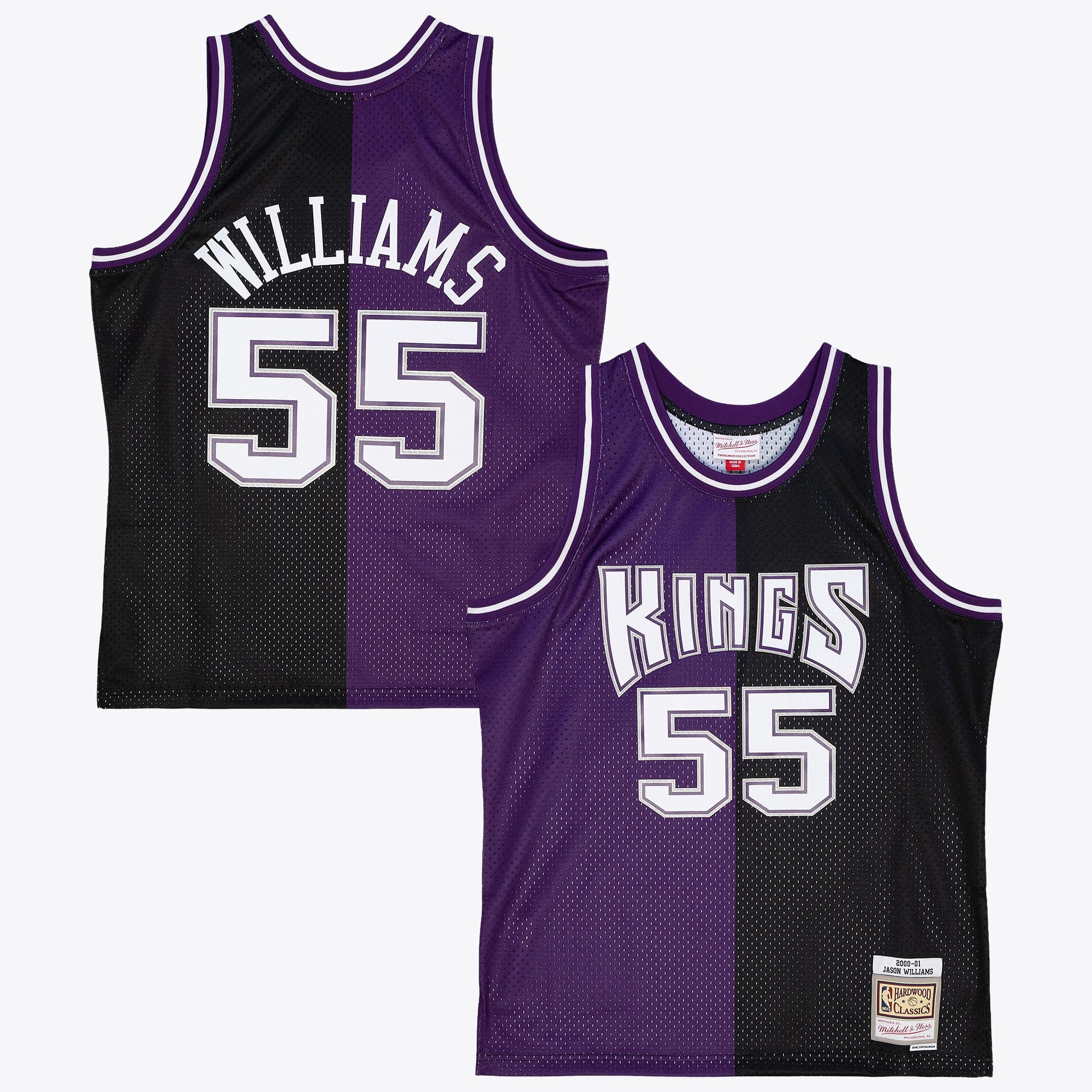 Sacramento Kings Mitchell & Ness Jason Williams 2000 Maillot Swingman Split – Noir/Violet - Homme Taille: L