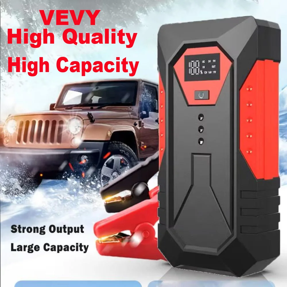 Démarreur de voiture portable, batterie de secours 12 V avec éclairage LED, idéal pour la plupart des voitures familiales.