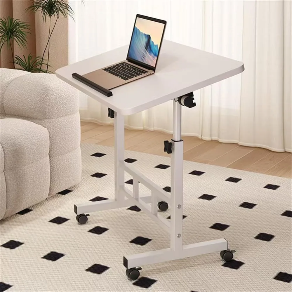 Tragbarer Laptop-Tisch für das Bett, kleiner Computertisch, höhenverstellbarer mobiler Stehpult mit Rollen, Rolltisch für Sofa, Schlafzimmer, Home-Office