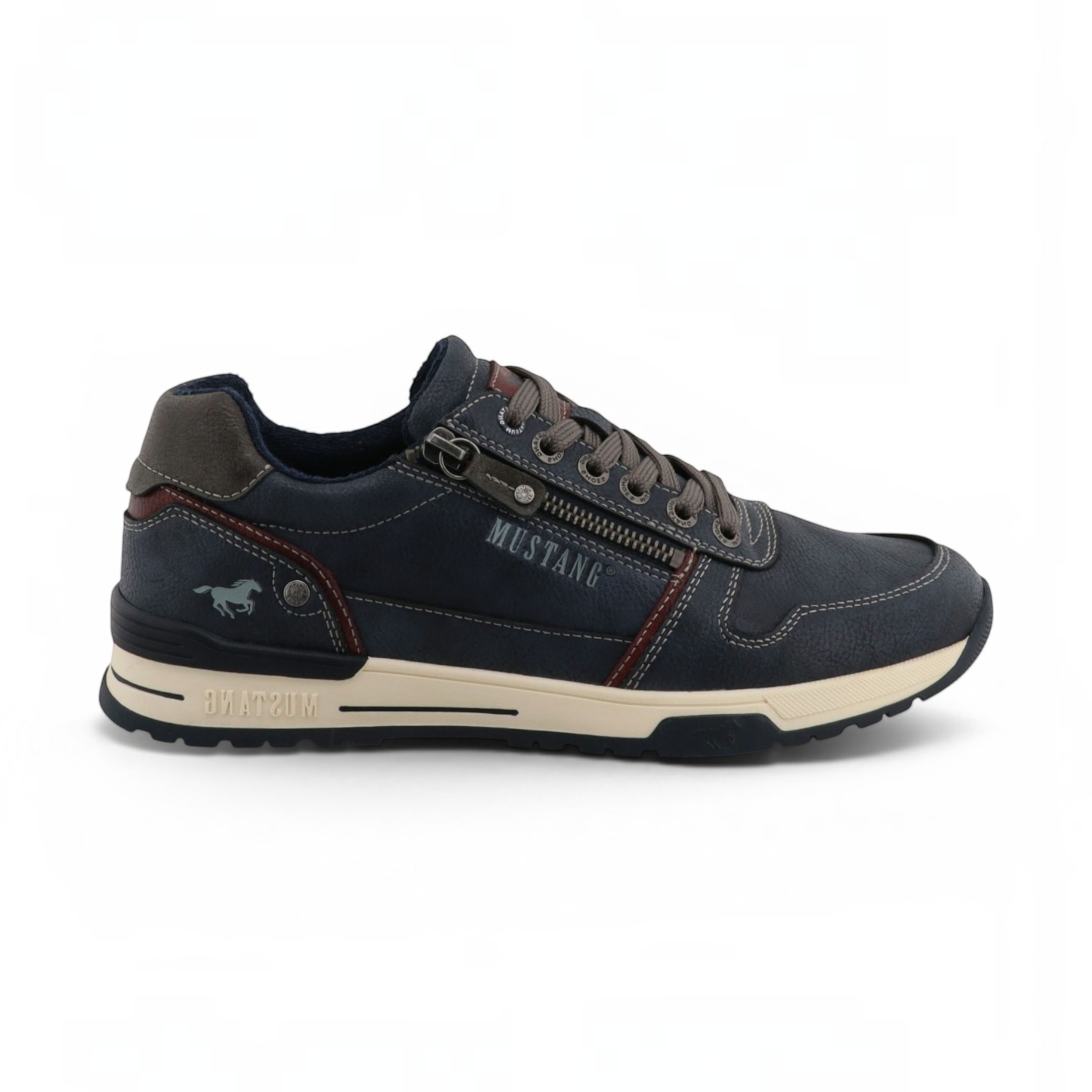 Mustang Herren Marineblaue Kunstleder-Sneakerschuhe – M0281006