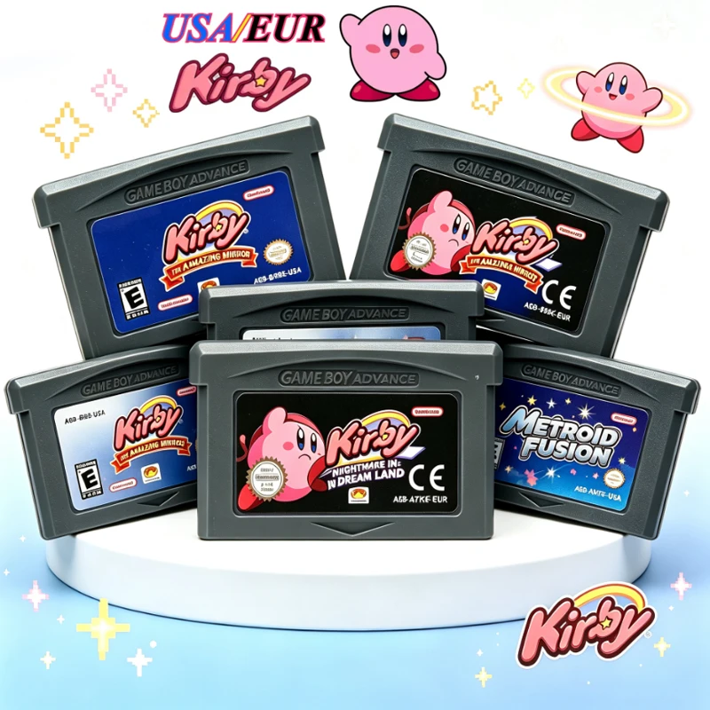 USA/EUR 32-Bit-Videospiel GBA Kirby Spielmodul Konsolenkarte Amazing Mirror Nightmare in Dream Land für GBA NDS
