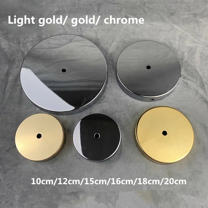 Tischlampen-Basis Bodenleuchten-Fußplatte Gold Chrom Verstärkte Runde Gefaltete Kantenplatte Lampenzubehör