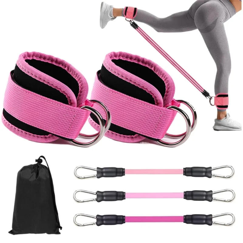Man Woman Ankle Straps Resistance Bands Set Fitness Workout Exercise Equipment Ankle Weight Yoga Elastic Fitness Band