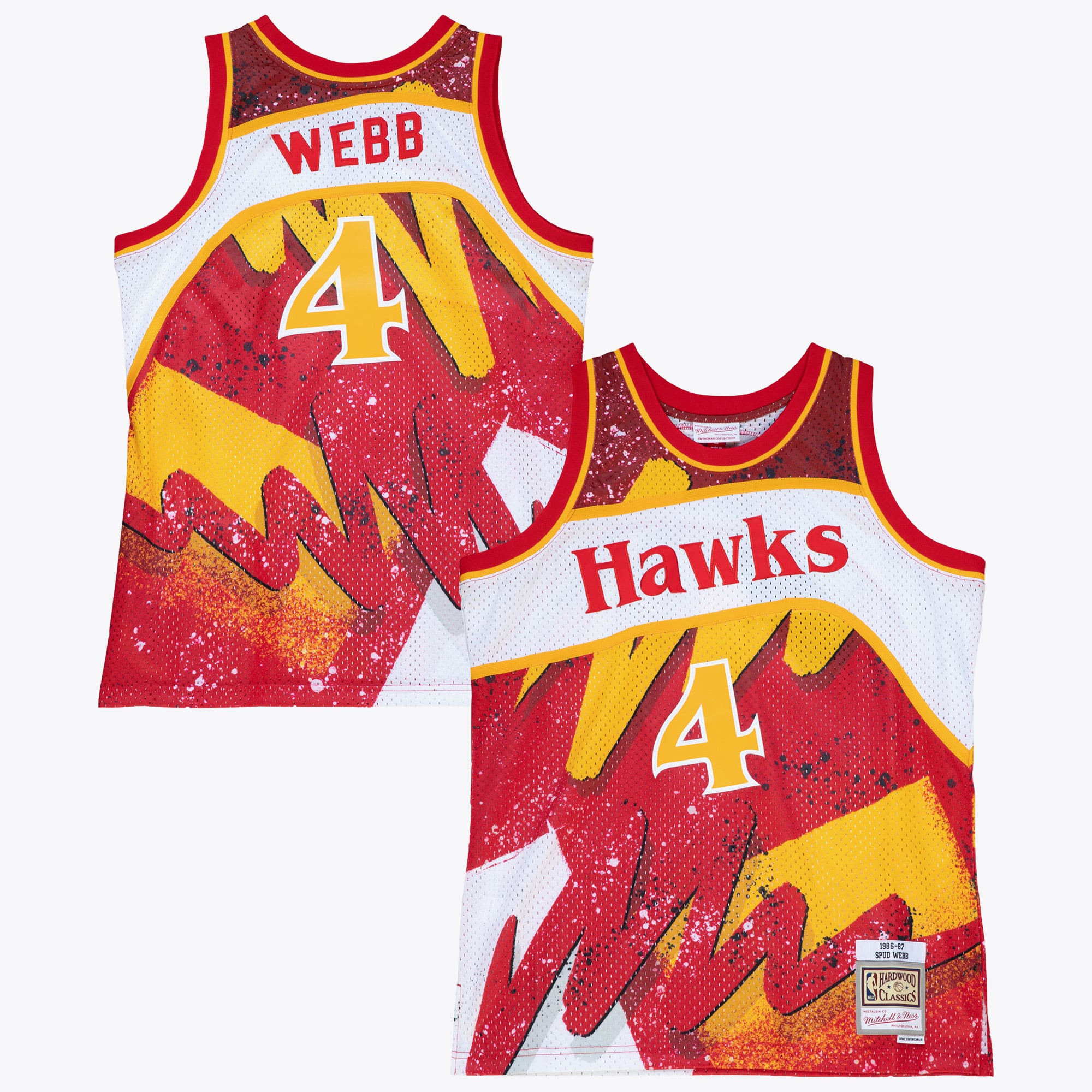 Maillot Swingman Mitchell & Ness Spud Webb 1986 Hyper Hoops des Atlanta Hawks - Rouge - Homme Taille: S