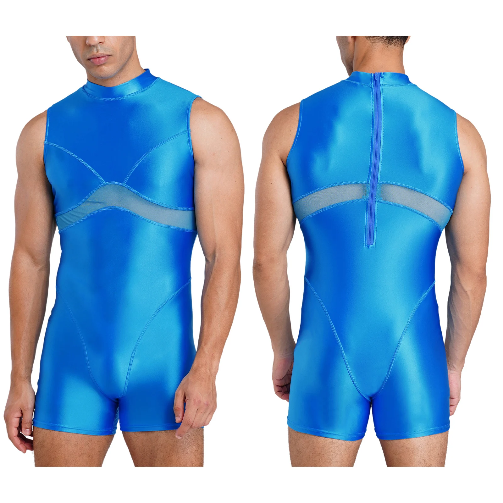 Maillot de bain une pièce zippé brillant pour homme, combinaison de protection anti-UV, combinaison de plongée, tenue de sport pour la plage, la piscine, la plongée, le surf et les sports nautiques