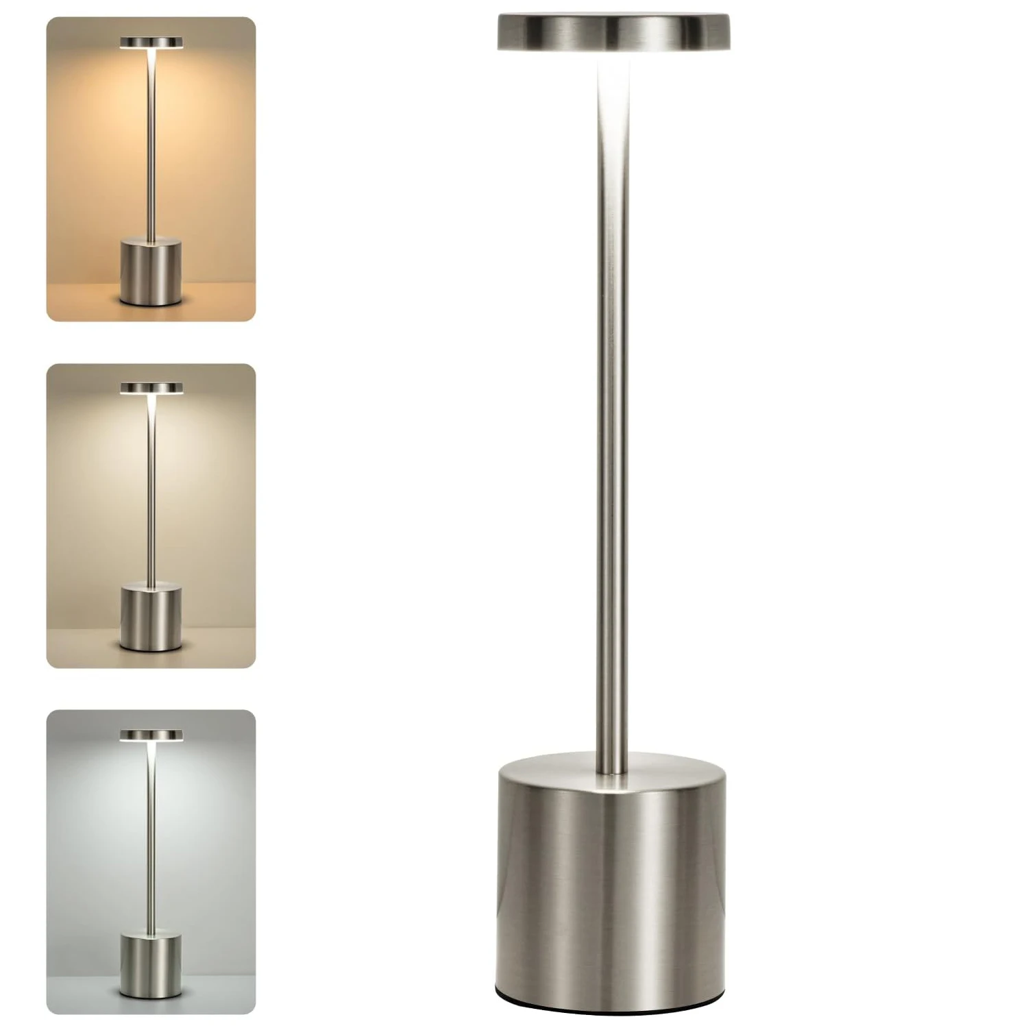 USB wiederaufladbare LED-Nachtlicht-Schreibtischlampen, 3-farbig, Touch-Metall-Tischlampe, Nachttisch, Esszimmer im Freien, geschriebene Lichter, Raumdekoration, Geschenk