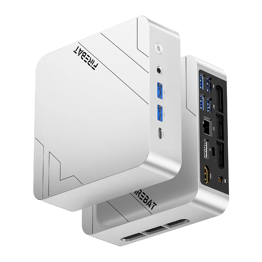 FIREBAT Mini-PC F1/R3/AM02 AMD Ryzen 5 7640HS 6 Kerne 12 Threads / AMD Ryzen 7 H255 8 Kerne 16 Threads AMD Radeon Grafik WiFi 6 Bluetooth 5.2 4K UHD Dreifach-Display Kompakter Desktop-Computer für Home Office, leichte Spiele, Mediaplayer, Windows 11