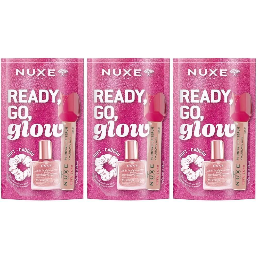 Nuxe Glow On The Go Pink Very Rose Plumping Lip Serum + Huile Prodigie