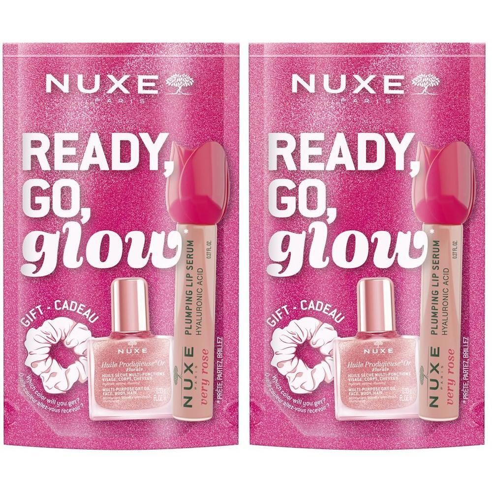 Nuxe Glow On The Go Pink Very Rose Plumping Lip Serum + Huile Prodigie