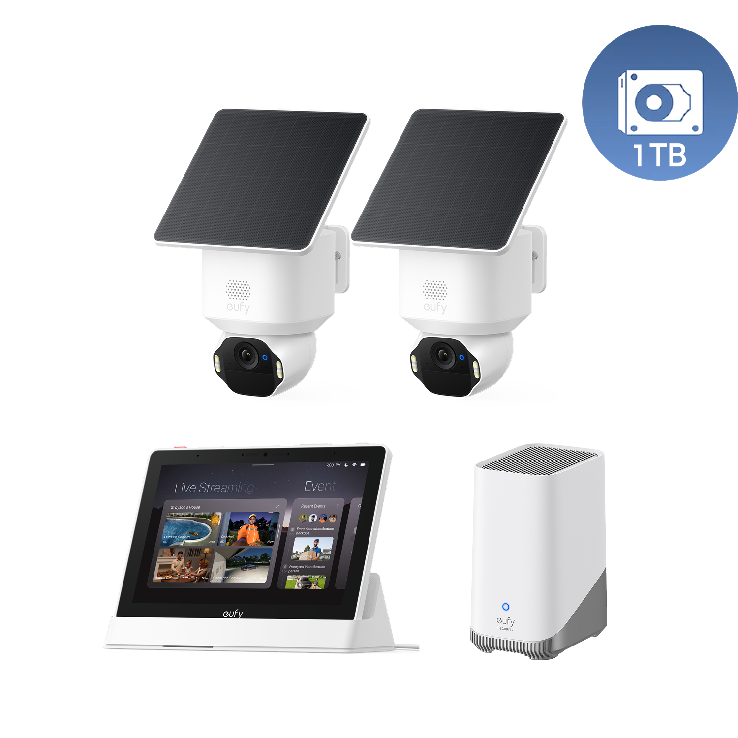 Anker eufy SoloCam E42 2-Kamera-Bundle mit HomeBase™ S380 & 1TB Festplatte Image