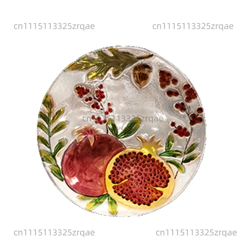 Assiette à dim sum émaillée peinte à la main, ensemble de quatre assiettes à fruits, ornement décoratif d