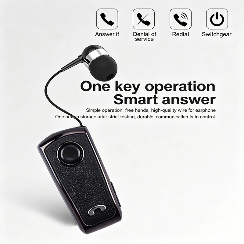 K6-In-Ear Smart Headphones, Wireless Headphones, Sports Headphones, Business Car Headphones, Music Headphones, Retractable