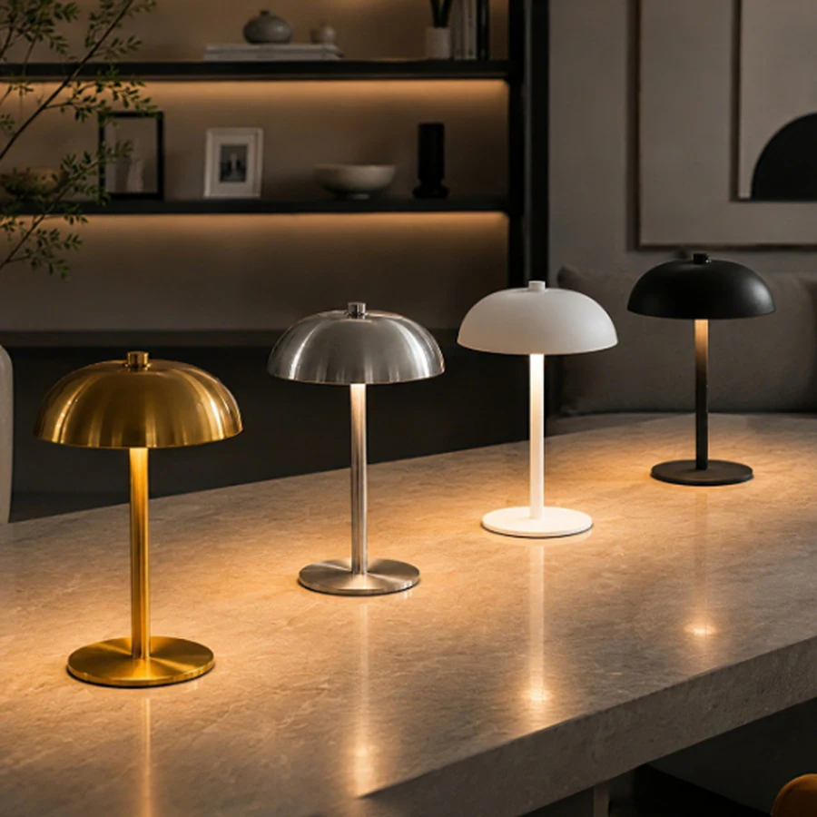 Lampe de nuit LED en forme de champignon, tactile, à intensité variable, 3 couleurs, lampe de table rechargeable, lampe de chevet, lampe de chambre à coucher, lampe de bureau, lampe de salle d'étude,