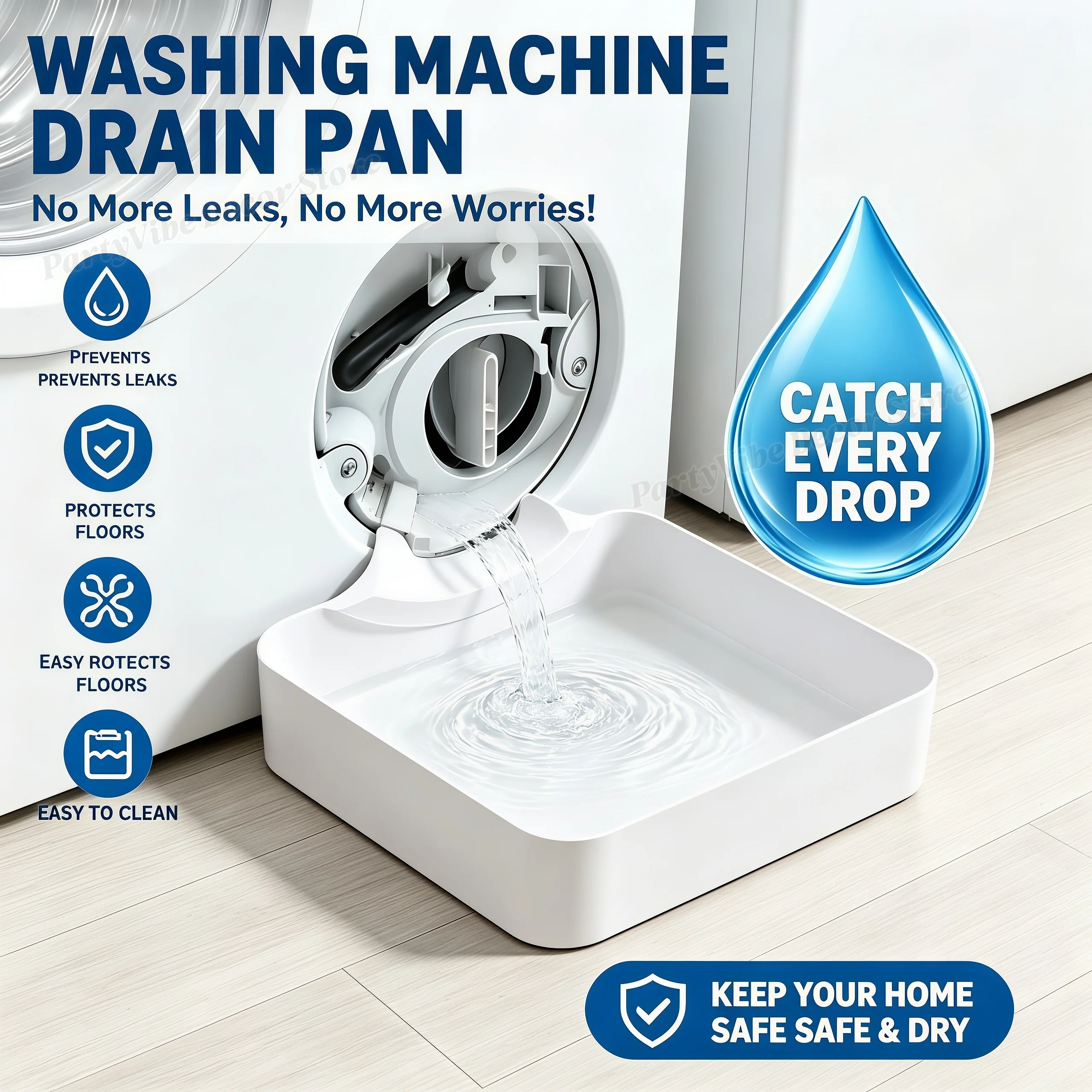 High quality Washing Machine Drain Tray Water Catch Box Leak Proof Pan For Drum Washer Floor Protection Washing Machine Filter