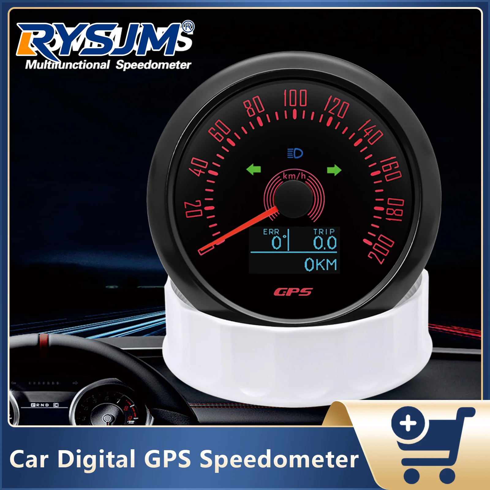 85mm Waterproof GPS Speedometer 7 Color Backlight Meter With GPS Antenna GPS Speed Gauge For Marine Boat Car Meter 12V 24V