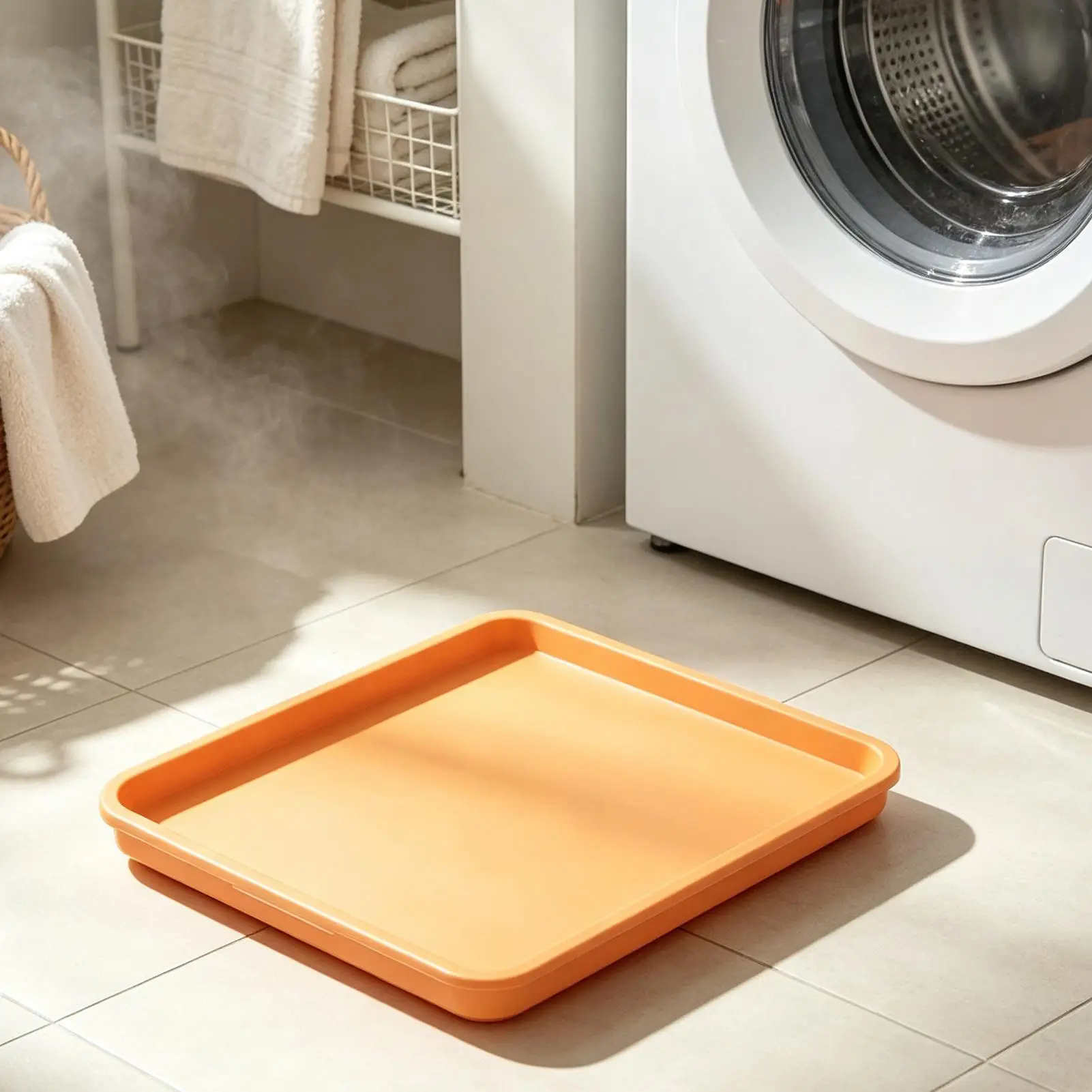Washer Drain Pan Front-loading washing machine drain tray Water Catch Box Leak Proof Pan Washing Machine Drain Catch Tray