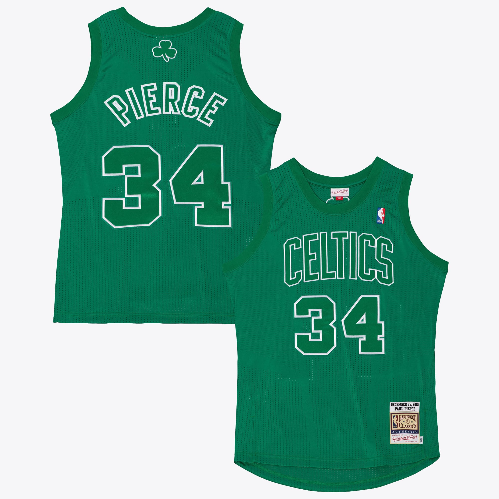 Maillot authentique Mitchell & Ness Paul Pierce des Boston Celtics, édition Noël 2012 - Vert Kelly - Homme Taille: S