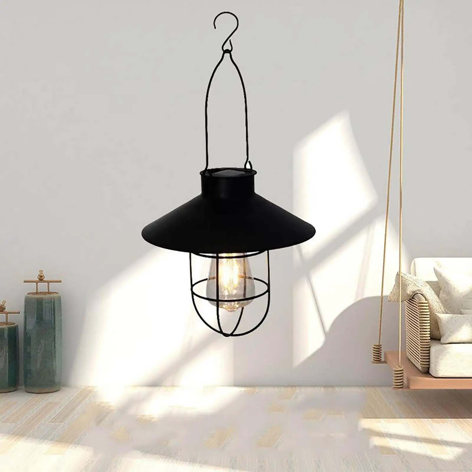 Retro Iron Solar Lantern Outdoor Solar Hanging Lanterns Solar Garden Lights Garden Lights Decor Ornaments