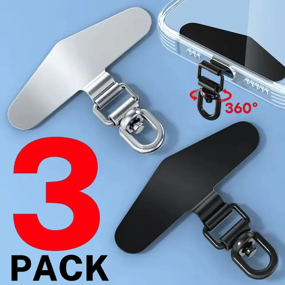 1-3PCS Metal Phone Tether Tab 360° Rotatable Phone Lanyard Patch Gasket Universal CellPhone Lanyard Strap Patch for Phones Cases