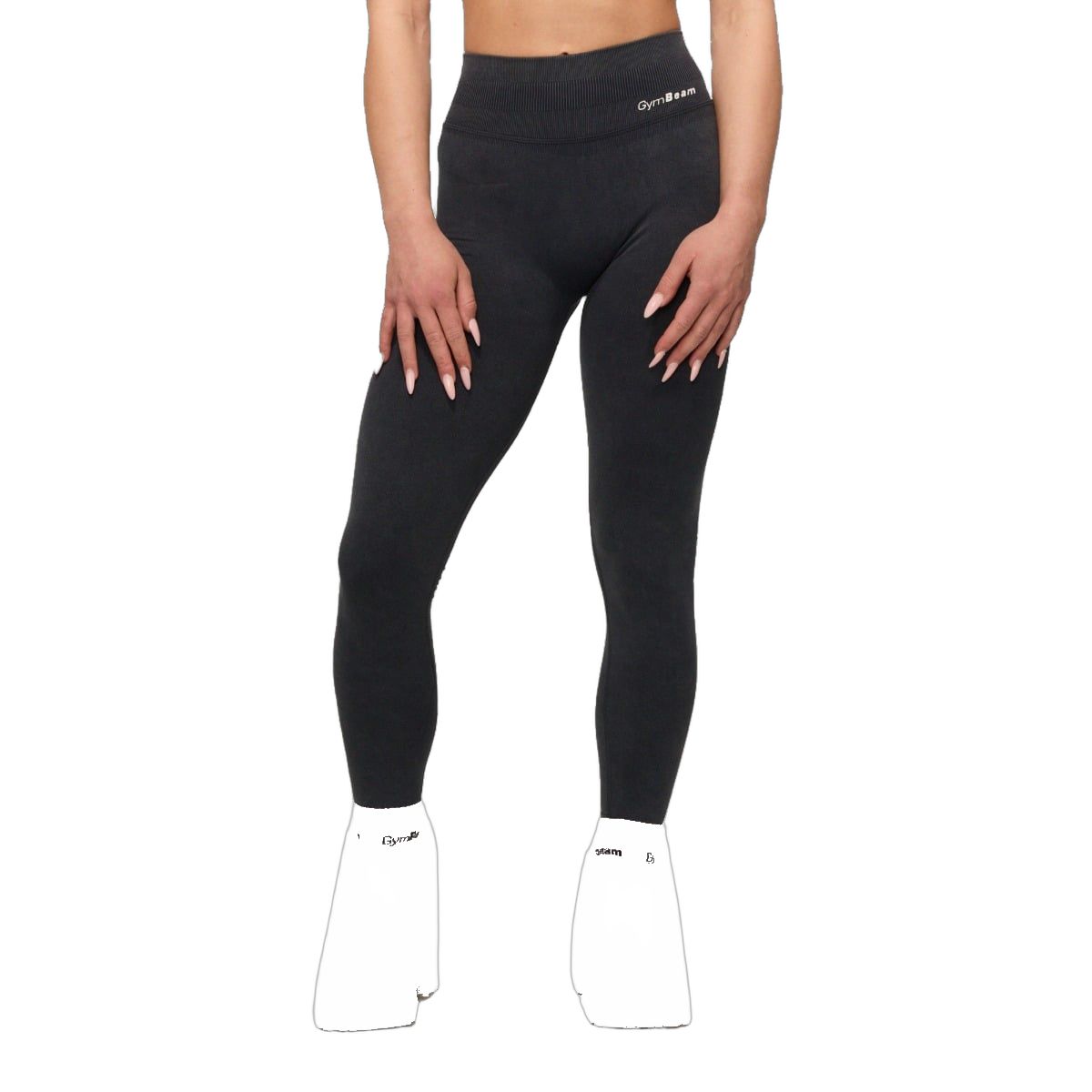 Leggings donna seamless Fierce a vita alta senza tasche grigio scuro 1