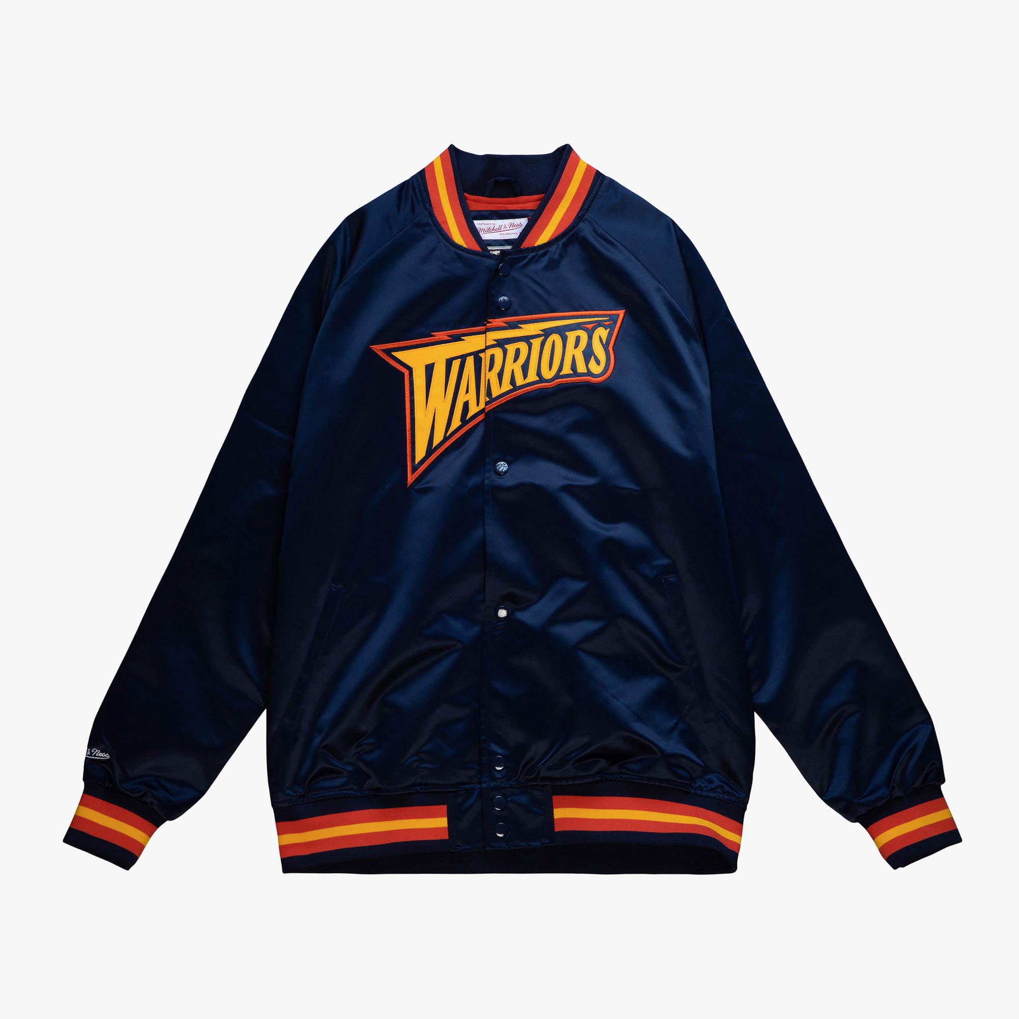 Golden State Warriors Mitchell & Ness Leichte Satinjacke – Marineblau – Herren